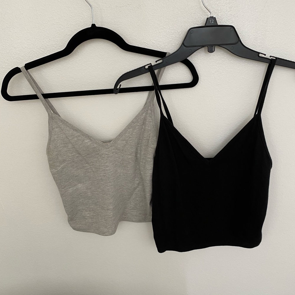 two tank tops; black and grey!